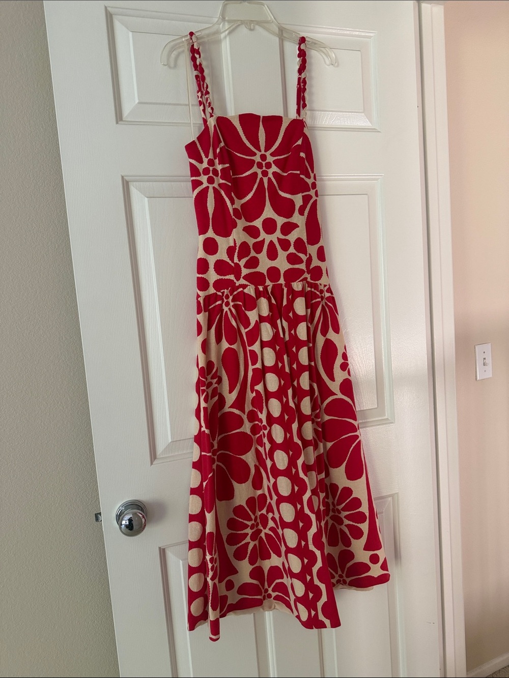 Christian Lacriox Red and Cream Floral Sundress